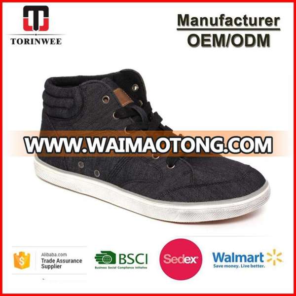 High top washed denim skater for men shoes